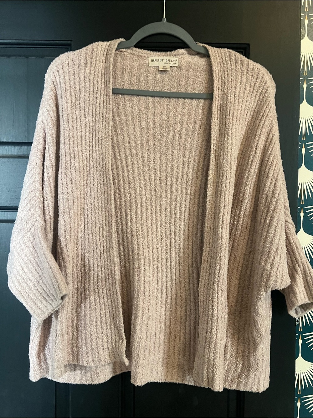 Barefoot Dreams Open Ribbed Cardigan - Blush Pink